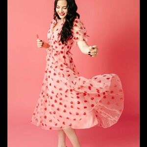 Rachel Parcell Sequin Heart midi dress